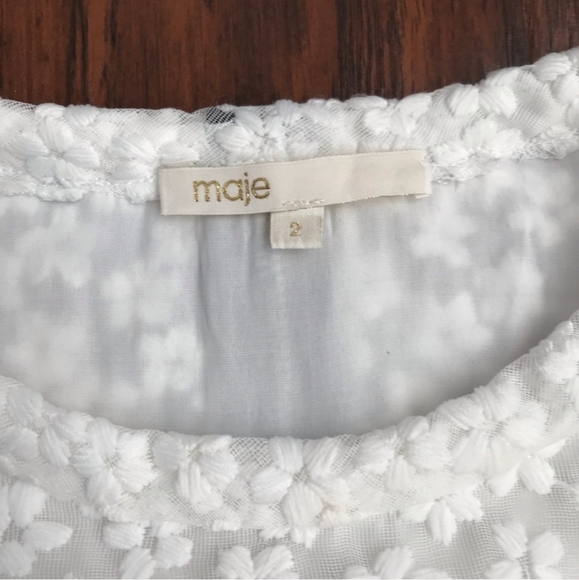 💙 maje size 2 floral embroidered overlay tank - Picture 2 of 4